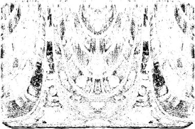 Grunge dikey olarak simetrik siyah beyaz doku. Tek renkli yıpranmış kaplama deseni. 