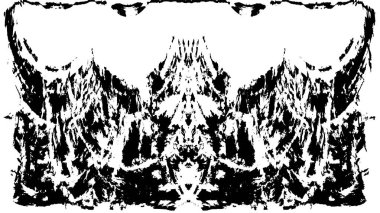 Grunge dikey olarak simetrik siyah beyaz doku. Tek renkli yıpranmış kaplama deseni. 