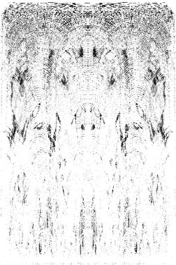 Grunge dikey olarak simetrik siyah beyaz doku. Tek renkli yıpranmış kaplama deseni. 