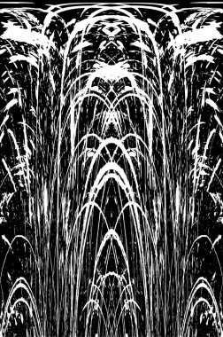 Grunge dikey olarak simetrik siyah beyaz doku. Tek renkli yıpranmış kaplama deseni. 