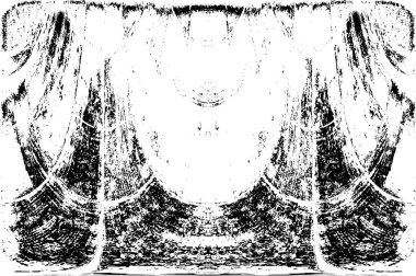 Grunge dikey olarak simetrik siyah beyaz doku. Tek renkli yıpranmış kaplama deseni. 