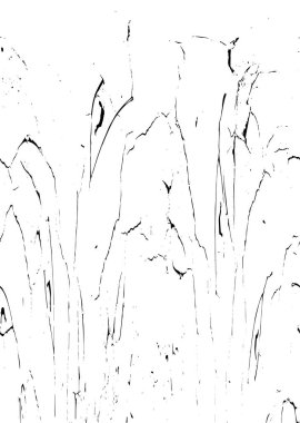 Grunge üst üste biniyor. Soyut siyah-beyaz vektör arkaplanı. Çatlak, leke ve noktalarda kirli desenli tek renkli klasik yüzey. Karanlık korku tarzında eski bir duvar.