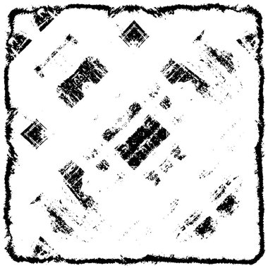 Grunge üst üste biniyor. Soyut siyah-beyaz vektör arkaplanı. Çatlak, leke ve noktalarda kirli desenli tek renkli klasik yüzey. Karanlık korku tarzında eski bir duvar.