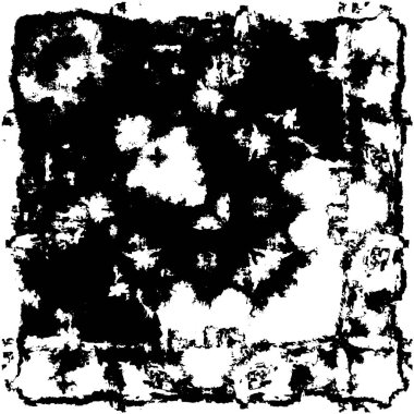 Grunge üst üste biniyor. Soyut siyah-beyaz vektör arkaplanı. Çatlak, leke ve noktalarda kirli desenli tek renkli klasik yüzey. Karanlık korku tarzında eski bir duvar.