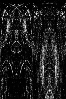 Grunge üst üste biniyor. Soyut siyah-beyaz vektör arkaplanı. Çatlak, leke ve noktalarda kirli desenli tek renkli klasik yüzey. Karanlık korku tarzında eski bir duvar.