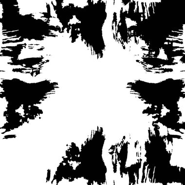 Grunge üst üste biniyor. Soyut siyah-beyaz vektör arkaplanı. Çatlak, leke ve noktalarda kirli desenli tek renkli klasik yüzey. Karanlık korku tarzında eski bir duvar.