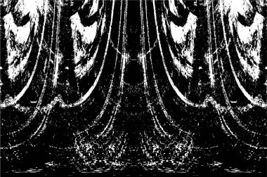 Grunge dikey olarak simetrik siyah beyaz doku. Tek renkli yıpranmış kaplama deseni. 