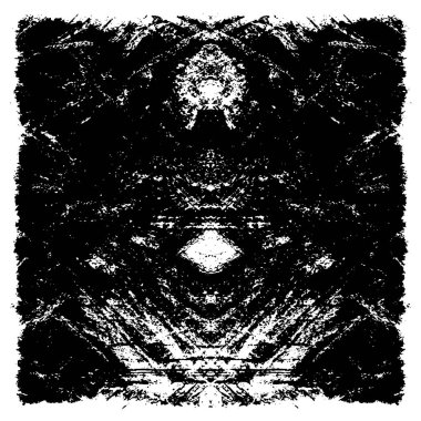 Grunge üst üste biniyor. Soyut siyah-beyaz vektör arkaplanı. Çatlak, leke ve noktalarda kirli desenli tek renkli klasik yüzey. Karanlık korku tarzında eski bir duvar.