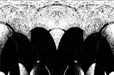 Grunge üst üste biniyor. Soyut siyah-beyaz vektör arkaplanı. Çatlak, leke ve noktalarda kirli desenli tek renkli klasik yüzey. Karanlık korku tarzında eski bir duvar.