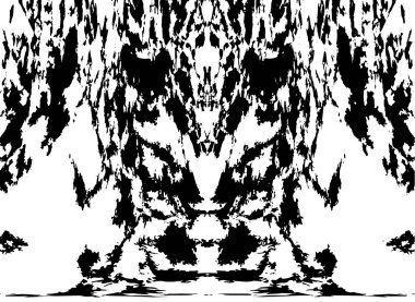 Grunge dikey olarak simetrik siyah beyaz doku. Tek renkli yıpranmış kaplama deseni. 