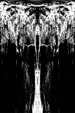 Grunge üst üste biniyor. Soyut siyah-beyaz vektör arkaplanı. Çatlak, leke ve noktalarda kirli desenli tek renkli klasik yüzey. Karanlık korku tarzında eski bir duvar.