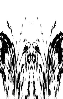 Grunge dikey olarak simetrik siyah beyaz doku. Tek renkli yıpranmış kaplama deseni. 
