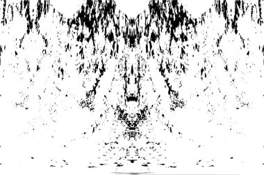 Grunge dikey olarak simetrik siyah beyaz doku. Tek renkli yıpranmış kaplama deseni. 