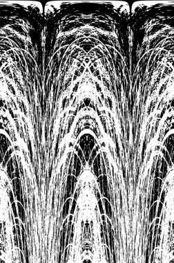 Grunge dikey olarak simetrik siyah beyaz doku. Tek renkli yıpranmış kaplama deseni. 