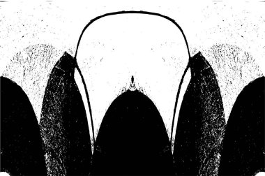 Grunge dikey olarak simetrik siyah beyaz doku. Tek renkli yıpranmış kaplama deseni. 