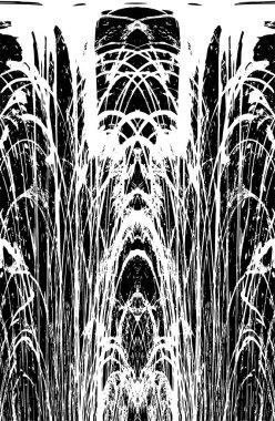 Grunge dikey olarak simetrik siyah beyaz doku. Tek renkli yıpranmış kaplama deseni. 