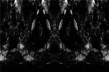 Grunge dikey olarak simetrik siyah beyaz doku. Tek renkli yıpranmış kaplama deseni. 