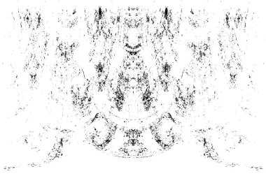 Grunge dikey olarak simetrik siyah beyaz doku. Tek renkli yıpranmış kaplama deseni. 