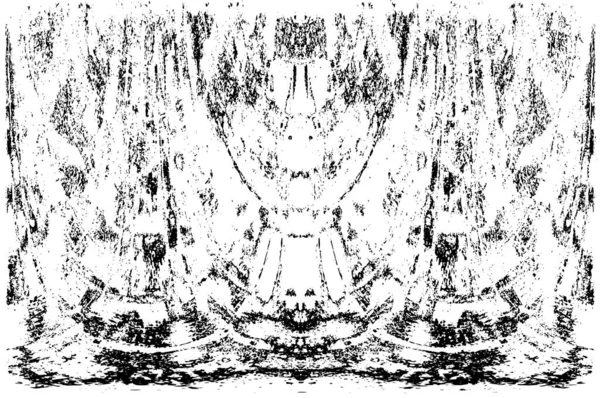 Grunge dikey olarak simetrik siyah beyaz doku. Tek renkli yıpranmış kaplama deseni. 