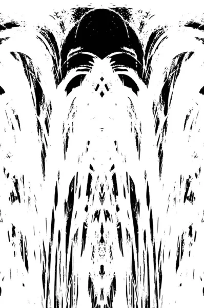 Grunge dikey olarak simetrik siyah beyaz doku. Tek renkli yıpranmış kaplama deseni. 