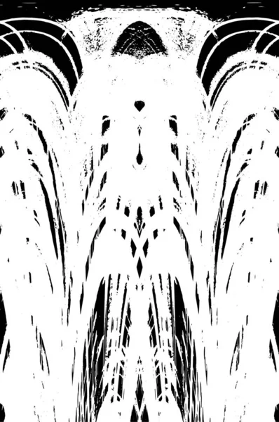 Grunge dikey olarak simetrik siyah beyaz doku. Tek renkli yıpranmış kaplama deseni. 