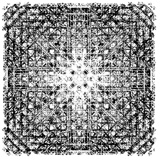 Grunge üst üste biniyor. Soyut siyah-beyaz vektör arkaplanı. Çatlak, leke ve noktalarda kirli desenli tek renkli klasik yüzey. Karanlık korku tarzında eski bir duvar.