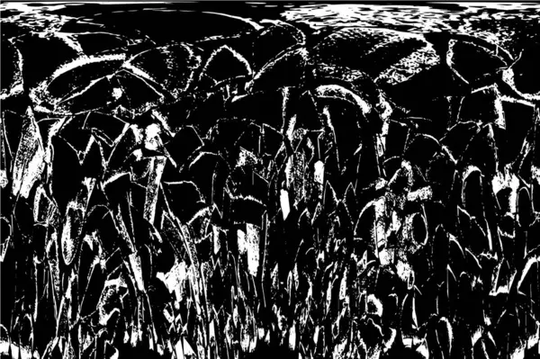 Grunge üst üste biniyor. Soyut siyah-beyaz vektör arkaplanı. Çatlak, leke ve noktalarda kirli desenli tek renkli klasik yüzey. Karanlık korku tarzında eski bir duvar.