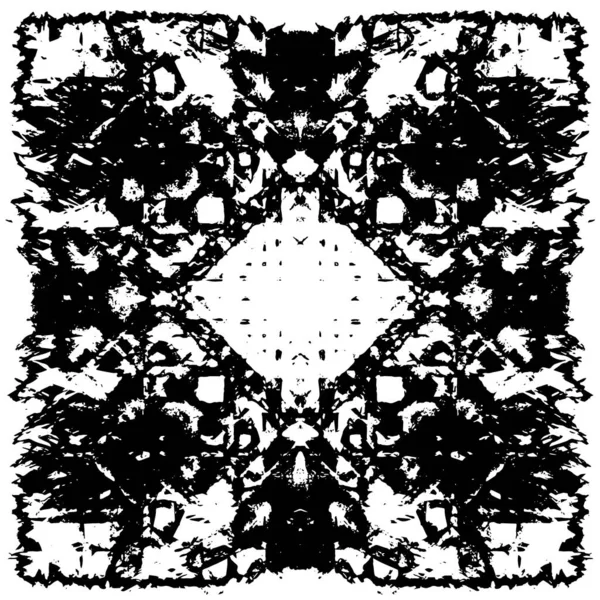 Grunge üst üste biniyor. Soyut siyah-beyaz vektör arkaplanı. Çatlak, leke ve noktalarda kirli desenli tek renkli klasik yüzey. Karanlık korku tarzında eski bir duvar.