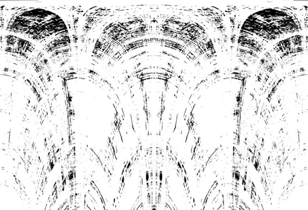 Grunge üst üste biniyor. Soyut siyah-beyaz vektör arkaplanı. Çatlak, leke ve noktalarda kirli desenli tek renkli klasik yüzey. Karanlık korku tarzında eski bir duvar.