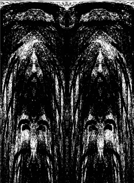 Grunge üst üste biniyor. Soyut siyah-beyaz vektör arkaplanı. Çatlak, leke ve noktalarda kirli desenli tek renkli klasik yüzey. Karanlık korku tarzında eski bir duvar.