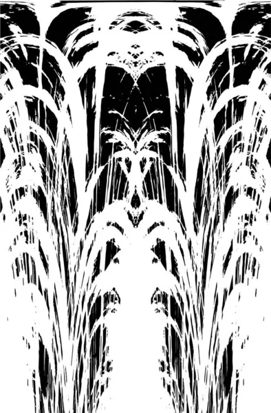 Grunge dikey olarak simetrik siyah beyaz doku. Tek renkli yıpranmış kaplama deseni. 