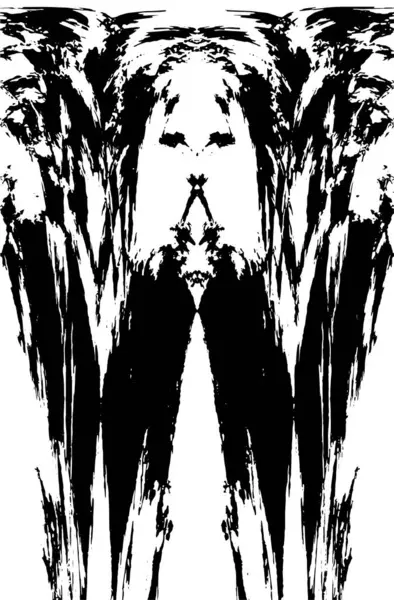 Grunge dikey olarak simetrik siyah beyaz doku. Tek renkli yıpranmış kaplama deseni. 