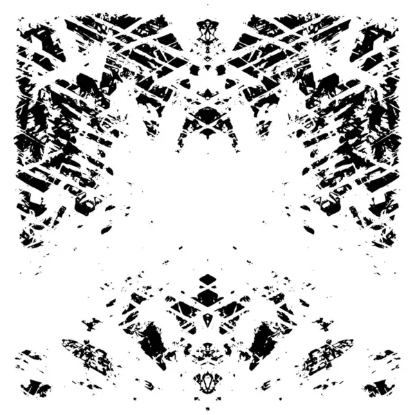 Grunge üst üste biniyor. Soyut siyah-beyaz vektör arkaplanı. Çatlak, leke ve noktalarda kirli desenli tek renkli klasik yüzey. Karanlık korku tarzında eski bir duvar.