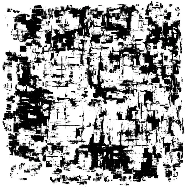 Grunge üst üste biniyor. Soyut siyah-beyaz vektör arkaplanı. Çatlak, leke ve noktalarda kirli desenli tek renkli klasik yüzey. Karanlık korku tarzında eski bir duvar.