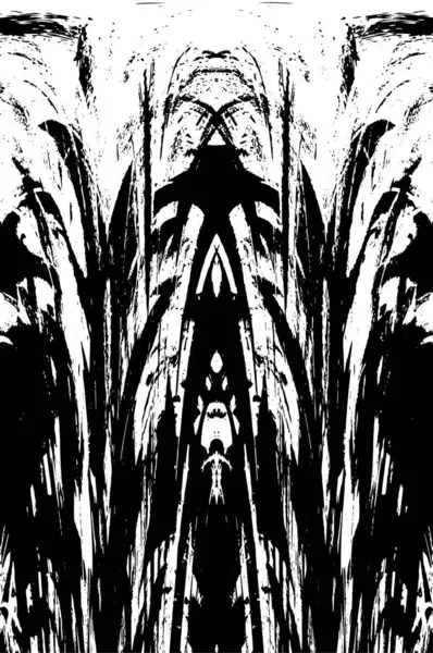 Grunge üst üste biniyor. Soyut siyah-beyaz vektör arkaplanı. Çatlak, leke ve noktalarda kirli desenli tek renkli klasik yüzey. Karanlık korku tarzında eski bir duvar.