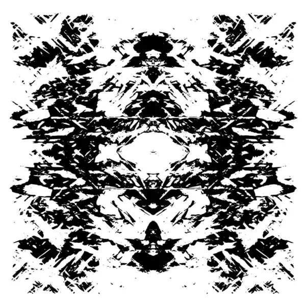Grunge üst üste biniyor. Soyut siyah-beyaz vektör arkaplanı. Çatlak, leke ve noktalarda kirli desenli tek renkli klasik yüzey. Karanlık korku tarzında eski bir duvar.