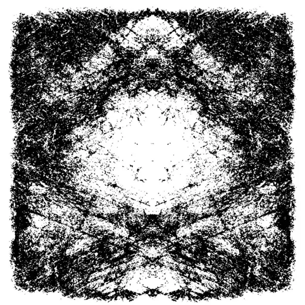 Grunge üst üste biniyor. Soyut siyah-beyaz vektör arkaplanı. Çatlak, leke ve noktalarda kirli desenli tek renkli klasik yüzey. Karanlık korku tarzında eski bir duvar.
