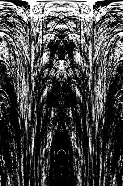 Grunge üst üste biniyor. Soyut siyah-beyaz vektör arkaplanı. Çatlak, leke ve noktalarda kirli desenli tek renkli klasik yüzey. Karanlık korku tarzında eski bir duvar.