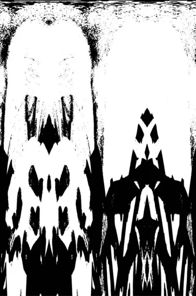 Grunge üst üste biniyor. Soyut siyah-beyaz vektör arkaplanı. Çatlak, leke ve noktalarda kirli desenli tek renkli klasik yüzey. Karanlık korku tarzında eski bir duvar.