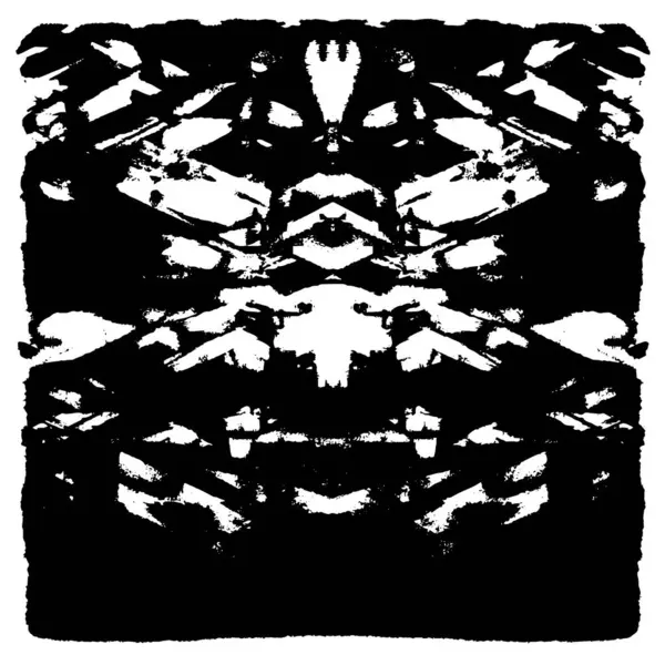 Grunge üst üste biniyor. Soyut siyah-beyaz vektör arkaplanı. Çatlak, leke ve noktalarda kirli desenli tek renkli klasik yüzey. Karanlık korku tarzında eski bir duvar.