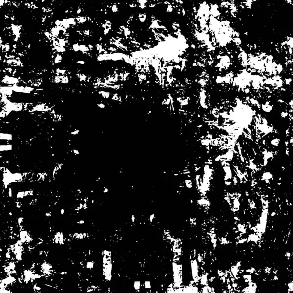 Grunge üst üste biniyor. Soyut siyah-beyaz vektör arkaplanı. Çatlak, leke ve noktalarda kirli desenli tek renkli klasik yüzey. Karanlık korku tarzında eski bir duvar.
