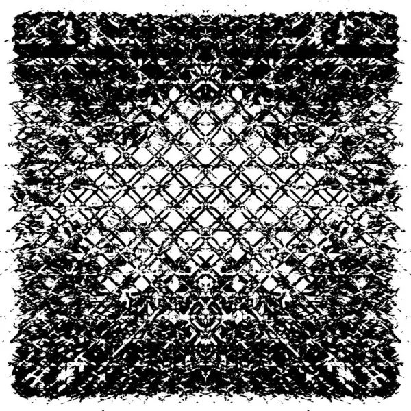 Grunge üst üste biniyor. Soyut siyah-beyaz vektör arkaplanı. Çatlak, leke ve noktalarda kirli desenli tek renkli klasik yüzey. Karanlık korku tarzında eski bir duvar.