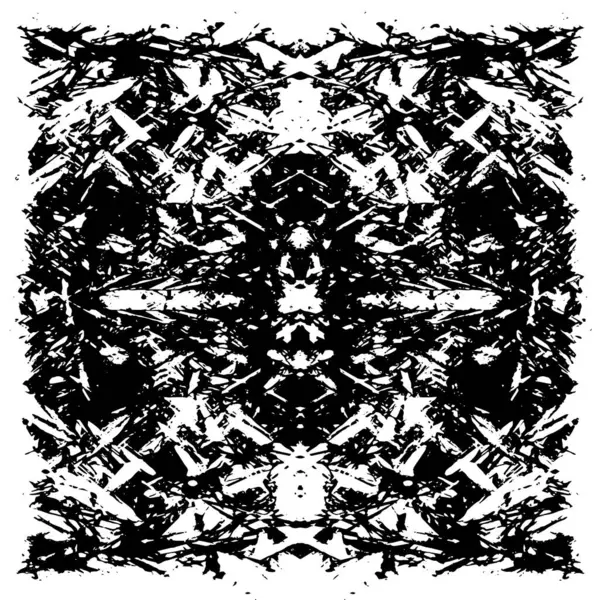 Grunge üst üste biniyor. Soyut siyah-beyaz vektör arkaplanı. Çatlak, leke ve noktalarda kirli desenli tek renkli klasik yüzey. Karanlık korku tarzında eski bir duvar.