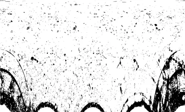 Grunge üst üste biniyor. Soyut siyah-beyaz vektör arkaplanı. Çatlak, leke ve noktalarda kirli desenli tek renkli klasik yüzey. Karanlık korku tarzında eski bir duvar.