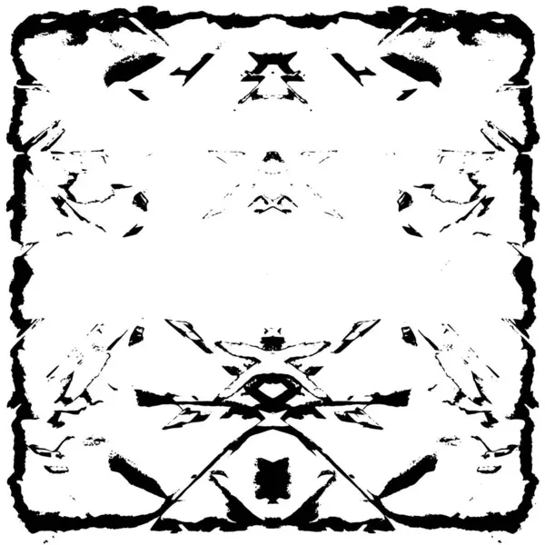 Grunge üst üste biniyor. Soyut siyah-beyaz vektör arkaplanı. Çatlak, leke ve noktalarda kirli desenli tek renkli klasik yüzey. Karanlık korku tarzında eski bir duvar.