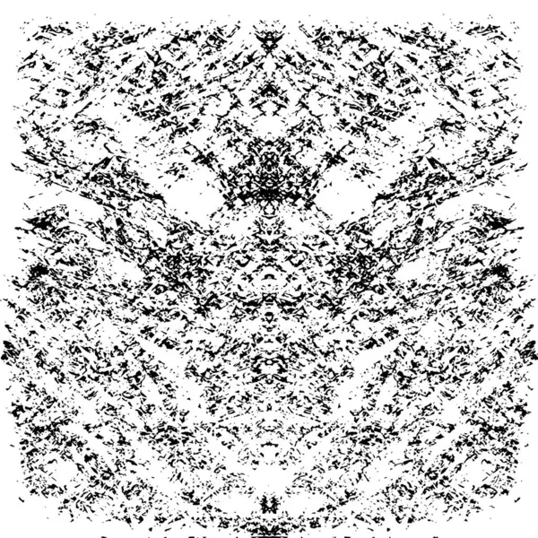 Grunge üst üste biniyor. Soyut siyah-beyaz vektör arkaplanı. Çatlak, leke ve noktalarda kirli desenli tek renkli klasik yüzey. Karanlık korku tarzında eski bir duvar.