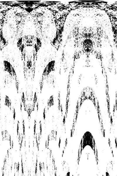 Grunge üst üste biniyor. Soyut siyah-beyaz vektör arkaplanı. Çatlak, leke ve noktalarda kirli desenli tek renkli klasik yüzey. Karanlık korku tarzında eski bir duvar.