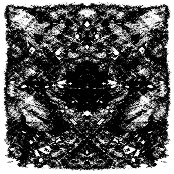 Grunge üst üste biniyor. Soyut siyah-beyaz vektör arkaplanı. Çatlak, leke ve noktalarda kirli desenli tek renkli klasik yüzey. Karanlık korku tarzında eski bir duvar.