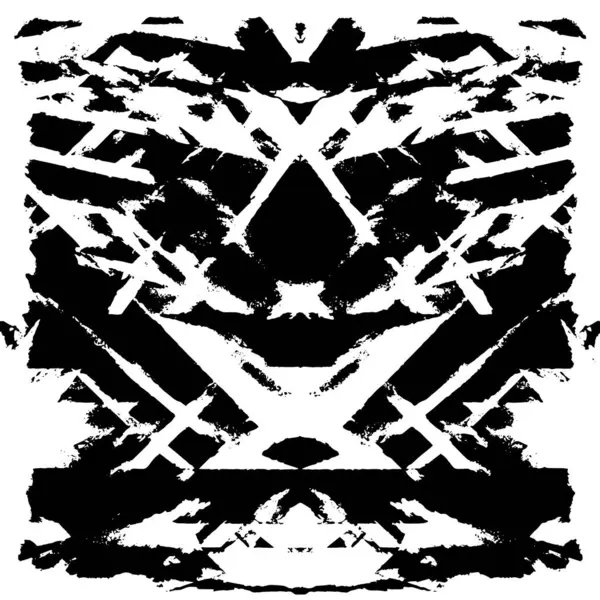 Grunge üst üste biniyor. Soyut siyah-beyaz vektör arkaplanı. Çatlak, leke ve noktalarda kirli desenli tek renkli klasik yüzey. Karanlık korku tarzında eski bir duvar.