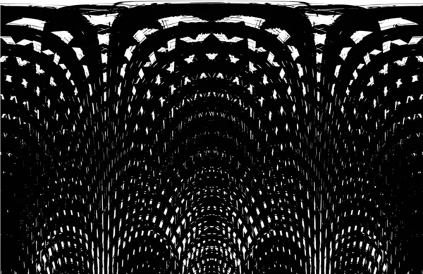 Grunge üst üste biniyor. Soyut siyah-beyaz vektör arkaplanı. Çatlak, leke ve noktalarda kirli desenli tek renkli klasik yüzey. Karanlık korku tarzında eski bir duvar.